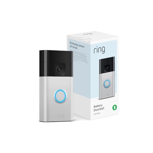 All-new Ring Battery Doorbell, Head-to-Toe Video, Live View with Two-Way Talk, and Motion Detection & Alerts (2024 release), Satin Nickel