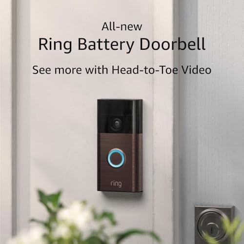 All-new Ring Battery Doorbell, Head-to-Toe Video, Live View with Two-Way Talk, and Motion Detection & Alerts (2024 release), Satin Nickel