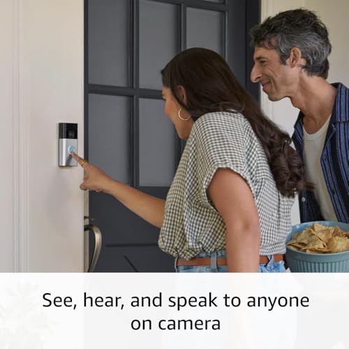 All-new Ring Battery Doorbell, Head-to-Toe Video, Live View with Two-Way Talk, and Motion Detection & Alerts (2024 release), Satin Nickel