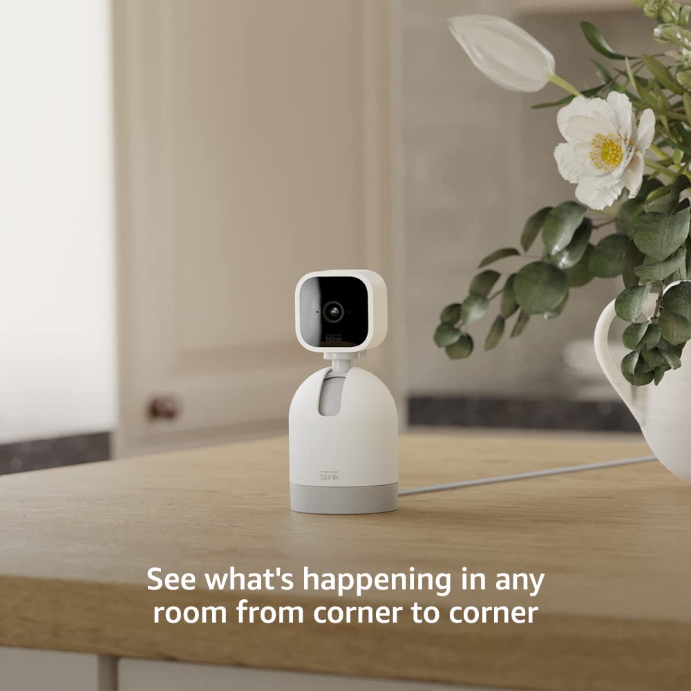 Blink Mini Pan-Tilt Camera (newest model), Rotating indoor plug-in smart security camera, two-way audio, HD video, motion detection, Works with Alexa (Black)