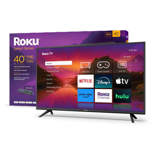 Roku Smart TV – 40-Inch Select Series 1080p Full HD RokuTV with Roku Voice Remote, Bright Picture, Customizable Home Screen – Live Local News, Sports, Gaming